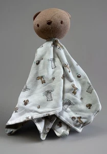 RABBIT + BEAR Emily Oliver Organic Cotton PUPPY Dog Baby Lovey Security Blanket - Picture 1 of 5