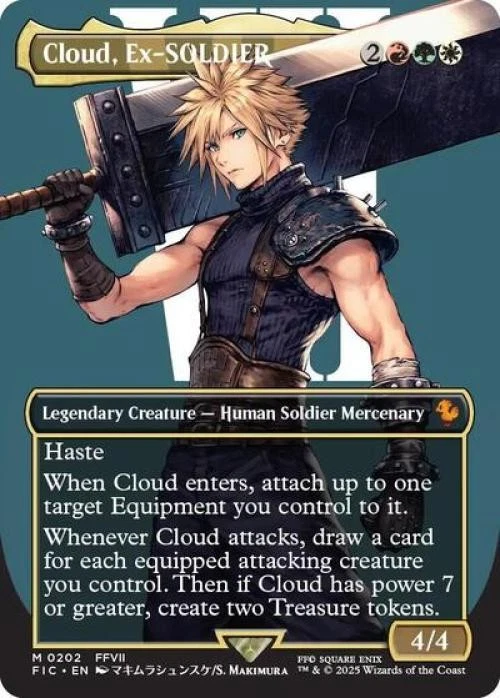 MTG English Cloud, Ex-SOLDIER (Borderless) NM Foil Commander: FINAL FANTASY - Image 1 of 1