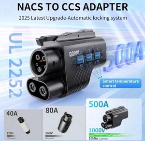 NACS to CCS Adapter for Tesla Supercharger to EV Charging GM Rivian Volvo Porsch - Picture 1 of 12