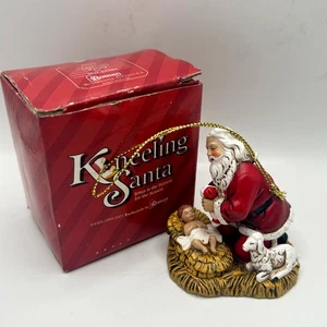 Kneeling Santa and Baby Jesus Nativity Christmas Ornament by Roman w/ Box - Picture 1 of 5