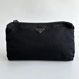 PRADA Prada Nylon Pouch Cosmetic Pouch Cosmetic Pouch Black #PFKKR2 - Picture 1 of 12
