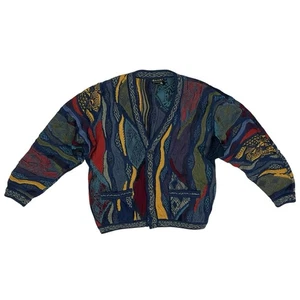 Coogi 3D Cardigan Size M Medium Wool Sweater Winter Jumper Knit Top Vintage - Picture 1 of 9