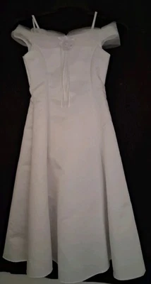 *Sin marca* Vestido Flor Niñas, Formal Para Boda, Talla 7, Blanco, Sin Mangas Foto 1 de 4