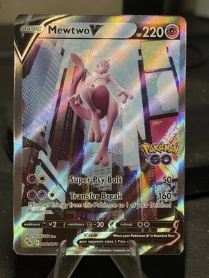 Pokémon TCG Mewtwo v Alt Art Full Art Holo Ultra Rare Card 072/078 Pokemon Go - Image 1 of 4