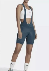 Adidas Parley "Utility Green" Cycling Bib Bodysuit Shorts HM3159 Women's Size M - Picture 1 of 14