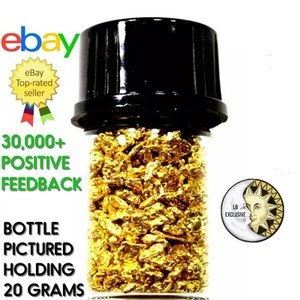 1.000 GRAMM ALASKAN YUKON BC NATURAL PURE GOLD NUGGETS #12 MESH MIT FLASCHE (#B120) - Bild 1 von 12