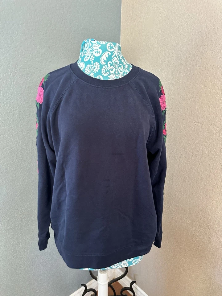 XL Women’s Jcrew Floral Pullover. Beautiful Embroidery - Image 1 of 4