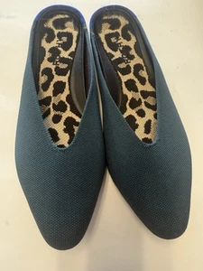 Rothy's Almond Demi Mule Slip On Shoes Deep Emerald Teal Women's Size 9 EUC - Picture 1 of 4