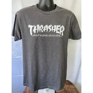 Thrasher HUF Worldwide Goat Tee Sz M Gray Skate Graphic - Picture 1 of 11