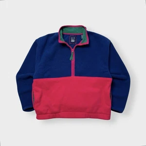 Vtg 90s Gap Arctic Light Fleece 1/4 Zip Jacket, Soft Heavyweight Patagonia M L - Picture 1 of 6