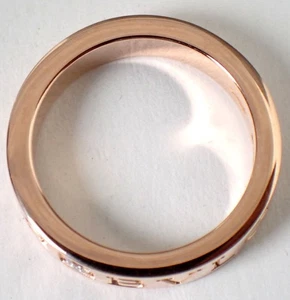 BVLGARI K18PG 18K Gold 1P Diamond Double Logo Ring  5.9g 781571 - Picture 1 of 8