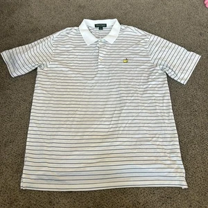 Amen Corner Masters Augusta Green Striped Pima Cotton Polo Shirt Pga Fits XXL - Picture 1 of 3