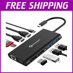 Triple Monitor USB-C Docking Station - 11-in-1 Hub - Picture 1 of 9