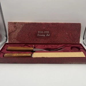 MCM Wear-Ever 3 Pc Carving Set Knife, Fork, And Roll-it Grinder Original Box 205 - Picture 1 of 6