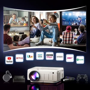 4K Projector 15000 Lumen 1080P HD 5G WiFi Bluetooth HDMI USB Office Home Theater - Picture 1 of 7