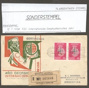 (AOP) Argentina Antarctic 1958 registered FDC - Picture 1 of 2