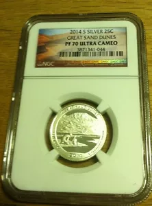2014 Silber America The Beautiful Perfect Great Sand Dune Quarter NGC PF 70 UCAM - Bild 1 von 2