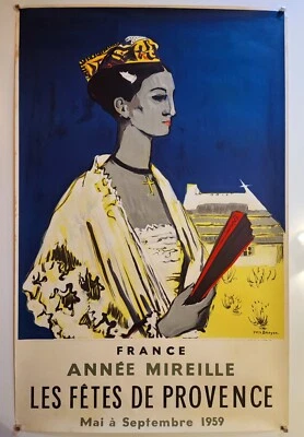 Yves Brayer Affiche Litho 1959 Fêtes De Provence Arlésienne Exhibition Poster  - Photo 1/4