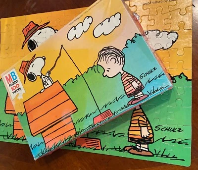 Rompecabezas Snoopy Linus 100 piezas 4382-8 Milton Bradley 1978 Charlie Brown Peanuts Foto 1 de 4