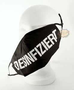 Behelfs-Maske schwarz desinfiziert waschbar Ohrschlaufen verstellbar für Filter - Bild 1 von 6