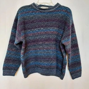 VTG 90s Pronto Uomo Firenze Sweater Grandpa Biggie Cosby Italy Multicolor Mens L - Picture 1 of 12