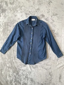 Vintage Casey & Max Denim Button Up Shirt Women's Small Long Sleeve Top Blouse - Bild 1 von 7