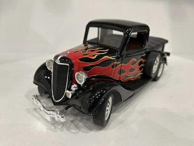 1/24 - FORD PICK UP HOT ROAD “FLAMES” - FAIRFIELD MINT- BLACK- NEW - Imagen 1 de 4