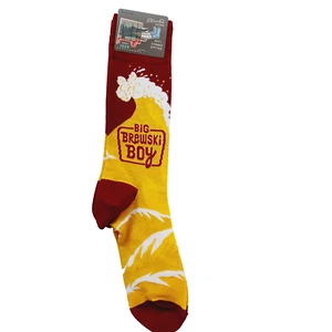 Sock Blue Q Crew Men Women Big Brewski Boy Beer Ale Brew Pint Booze NWT NEW - Picture 1 of 10