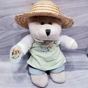 Starbucks Coffee Barista Bear #47 Gardening Teddy Plush 2006 Straw Hat w/ tags - Picture 1 of 5