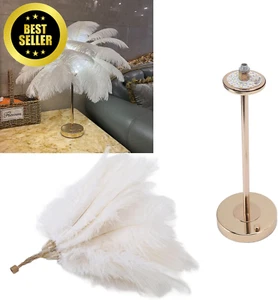 Ostrich Feather Lamp, Touch Switch USB Feather Table Lamp - Picture 1 of 12