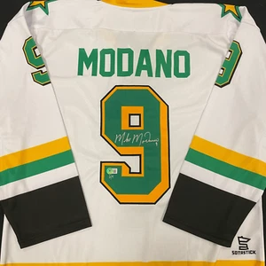 Mike Modano Autographed Fan HQ Exclusive SotaStick Art Little Mo Jersey Numbered - Picture 1 of 5
