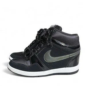 Nike Force Dunk Sky Hi Hidden Wedge Heel High Black Patent Leather Womens US 8.5 - Picture 1 of 9