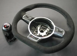LENKRAD + SCHALTKNAUF AUDI RS3 NEU BEZIEHEN NEUBEZIEHEN ALCANTARA TOP QUALITÄT - Bild 1 von 12