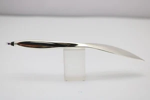 Vintage Unbranded Silver Plated Quill Look Ballpoint Pen - Picture 1 of 3