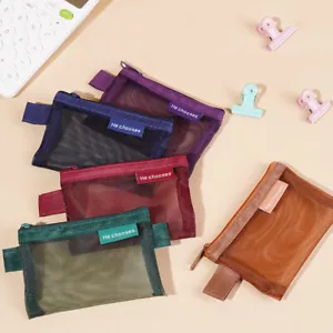 Mini Coin Purse Nylon Mesh Pouch Card Bag Card Organizer Portable Mesh Zipper - Picture 1 of 35