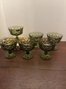 Set 6 bicchieri da champagne vintage Noritake prospettiva avocado verde sorbetto sherbet - Foto 1 di 10