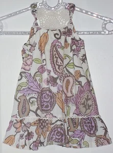 babyGAP Size 12-18 Months Purple Floral Paisley Back Crochet Sleeveless Dress - Picture 1 of 2