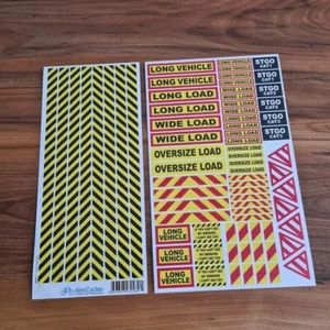 Tamiya 1:14 Black Scale Truck Safety Warning Sign Decals Kit Scania Volvo Wedico - Picture 1 of 1