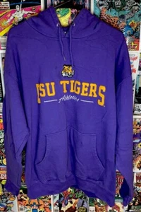 Vintage LSU Tigers NCAA College Football Hoodie Mens XL Old Varsity Brand Purple - Picture 1 of 4