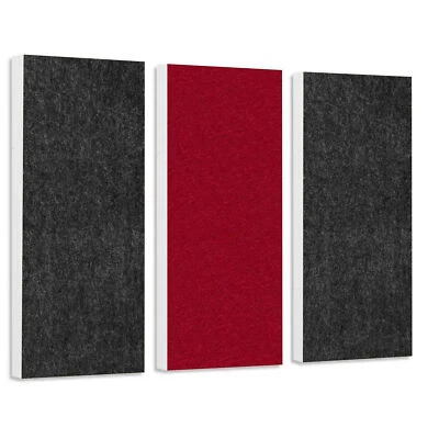 PLATINO24 Raumakustik - 3 Schallabsorber Colore Set #01 aus BasotectG+ mit Akustikfilz