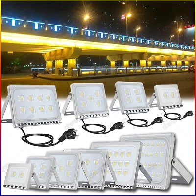 LED Fluter mit Bewegungsmelder Stecker Strahler Ultra dünn Flutlicht Floodlight - Bild 1 von 4