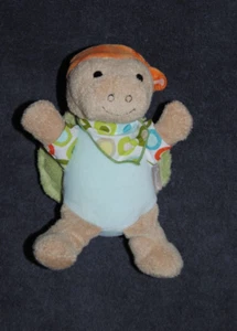 Peluche STERNTALER Doudou Tortue Beige Bleu Vert Schmusetuch Hochet Grelot 20Cm - Picture 1 of 3