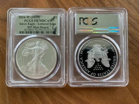 2016 W $1 Silver Eagle (2019) West Point Mint Hoard Lettered Edge PCGS PR70DCAM Cover