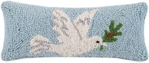 Peking Handicraft 31TG842C05OB Holiday Dove Hook Pillow, Blown-in Filled, 12-in - Picture 1 of 2
