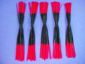 5 faldas, punta negra/rosa #5-201 para señuelos de pesca Spinnerbaits Buzz Baits plantillas - Imagen 1 de 1