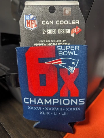 NEW ENGLAND PATRIOTS 2 SIDED SOFT FOAM CAN BOTTLE COOZIE COOLER KOOZIE LICENSED Cover
