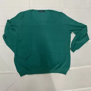 Sportscraft Fine Merino Size XXL Green V Neck Long Sleeve Jumper - Picture 1 of 6