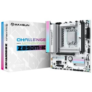 MAXSUN Challenger Z890M WIFI ICE LGA 1851 DDR5 Micro ATX WiFi 6/6E Bluetooth 5.2 - Picture 1 of 3