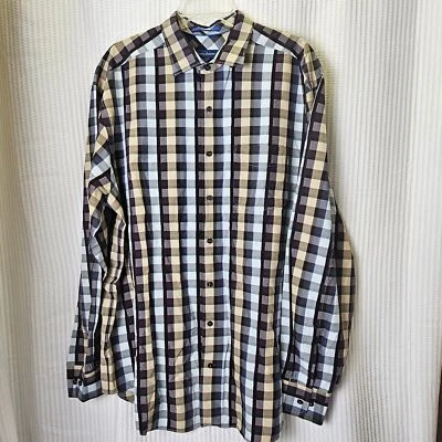 Camisa Tommy Bahama XLT a Cuadros 100% Seda Manga Larga Abotonada Lujo Foto 1 de 4