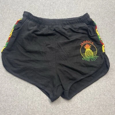 Pantalones cortos One Love Apparel para mujer negros XXL Raegge Jamaica Rasta Bob Marley Foto 1 de 4